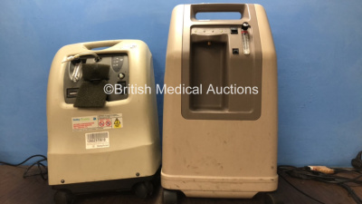 1 x Invacare Perfecto2 Oxygen Concentrator Unit (Powers Up with Missing Wheel-See Photo) 1 x DeVilbiss 4 Litre Oxygen Concentrator Unit (Powers Up)