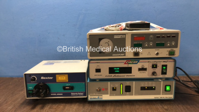 Mixed Lot Including 1 x Circon 3CC Enhanced Micro Digital Camera Unit, 1 x Olympus Angio Pump Unit, 1 x Smith & Nephew Dyonics Dyo Cam 3000 PAL Video Camera Unit, 1 x Baxter Model AR5500 Light Source Unit (All Power Up)