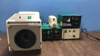 Mixed Lot Including 1 x X Plume Sharplan 100 Smoke Evacuation Unit (Powers Up) 3 x RB Medical CLS 150-2 Light Source Units (2 Powers Up, 1 No Power) 1 x Welch Allyn Ref 49501 Light Source (Powers Up)