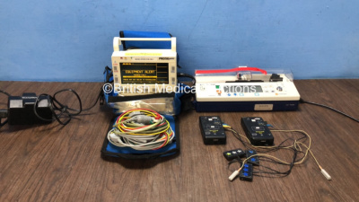 Mixed Lot Including 1 x Welch Allyn ProPaq Encore Patient Monitor Including ECG, SpO2, P1, P2 T1, T2 and NIBP Options with 1 x AC Power Supply and 3 x 3 Lead ECG Cables (Powers Up with Fault-See Photo) 1 x CareFusion IVAC PCAM Syringe Pump (No Power) 2 x