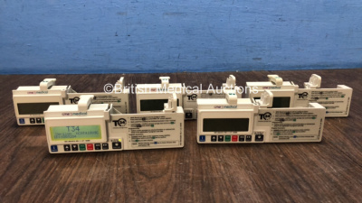 5 x CME Medical T34 Syringe Pumps (All Power Up when Tested with Doner Battery-Batteries Not Included)