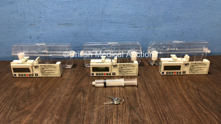 3 x CME Medical T34 Syringe Pumps (All Power Up when Tested with Stock Battery- Batteries Not Included) *FS0096855 / FS0096854 / FS0096856 / S36826 / S36766 / S36959*