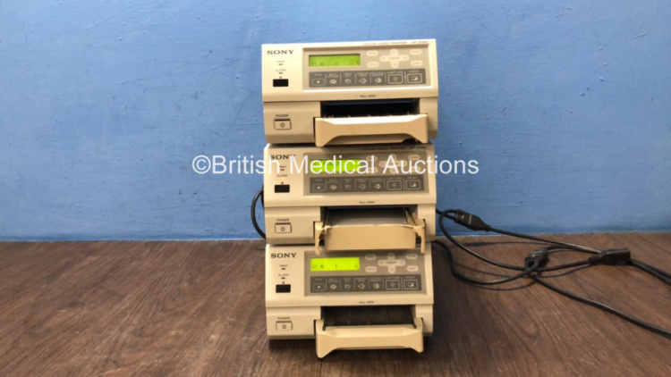 3 x Sony UP-21MD Color Video Printers (All Power Up, 1 with Damage-See Photo)