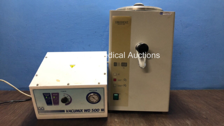 1 x Micerium Vacumix WD 500 Mixer with 1 x Obodent Denta Gel Unit (Both Power Up)