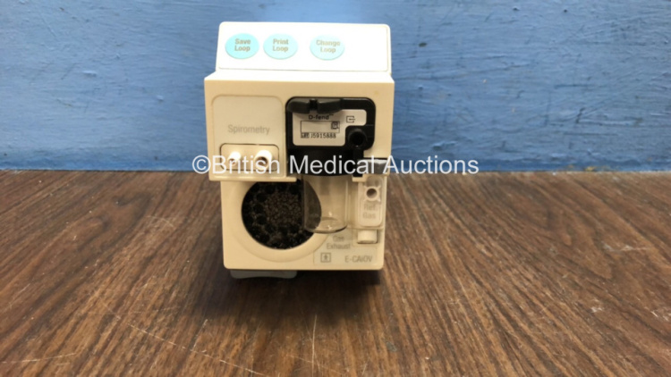 GE E-CAiOV-00 Module Including Spirometry Option and D-fend Water Trap *S/N 6027531 / 200150622 Mfd- 2005*