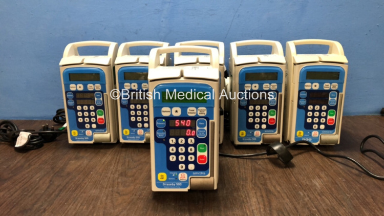 5 x Smiths Graseby 500 Modular Infusion Pumps (All Power Up)