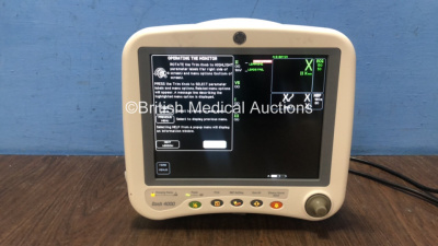 GE Dash 4000 Patient Monitor Including ECG, NBP, CO2, SpO2, Temp/CO, BP1/3 and BP2/4 with 1 x GE SM 201-6 Battery (Powers Up) *SHQ13116933SA*