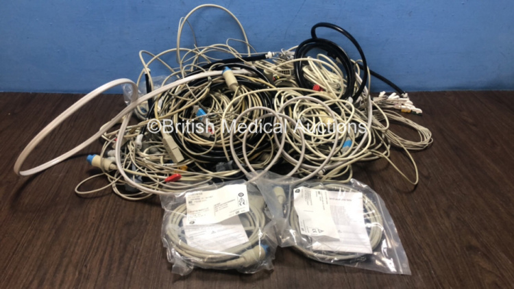 Job Lot of Patient Monitoring Cables Including BP Hoses, ECG Leads and SpO2 Finger Sensors