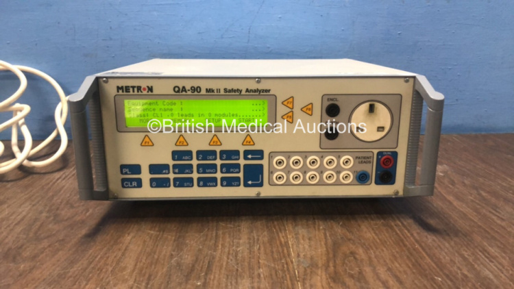 Metron QA-90 Mk II Safety Analyzer Software Version 4.06 with Power Lead (Powers Up) *1349048 / 1349049*