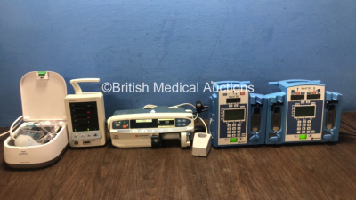 Mixed Lot Including 1 x Mindray Datascope Duo Patient Monitor (Powers Up) 1 x Carefusion Alaris CC Syringe Pump (Powers Up with Service Message-See Photo) 2 x Alaris SE Pumps (Both Power Up with Errors) 1 x Philips Respironics Innospire Deluxe Nebulizer w