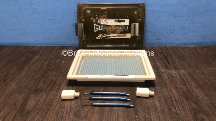 3 x Alcon Phaco Emulsification Handpieces Including 1 x Alcon Ref 8173 Handpiece,1 x Alcon Ref 8172 Handpiece and 1 x Alcon Ref 8176 Handpiece in Plastic Sterilization Tray