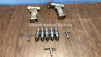 Job Lot Including 1 x ConMed Hall PRO 6200 M Power Drill, 1 x ConMed Hall PRO 6300 M Power Drill with 5 x Hall Power Pro PRO 2046 Zimmer/Hudson Drill Attachments and 3 x Chuck Keys