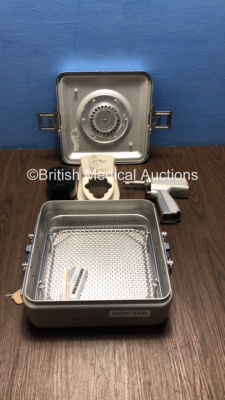Stryker System 5 4206 Recip Saw with Stryker Battery Guide and Stryker Aseptic Housing in Metal Tray