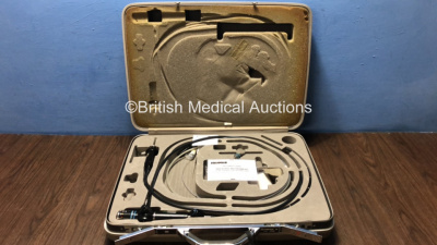 Olympus BF Type P20D Fiber Bronchoscope in Case *S/N 2001281 Mfd-1992* *Engineers Report: Optical System- One Broken Fibre, Angulation- Not Reaching Specification, Insertion Tube- Dull Sheath, Minor Kink, Light Transmission- Ok, Channels- Ok*