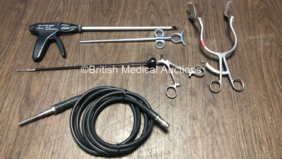 Job Lot of Surgical Instruments Including 1 x Microline Surgical M/L Clip Applier, 1 x Weck Endoscopy 116812 Instrument, 1 x RB 0088 Instrument, 1 x Chest Clamp and 1 x Miscellaneous