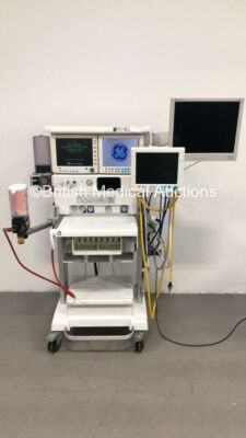 Datex-Ohmeda Anaesthesia Delivery Unit Ver M1039821-9.0 with 2 x Datex-Ohmeda Anaesthesia Monitors, Datex-Ohmeda Module Rack, Absorber, Bellows and Hoses (Powers Up)