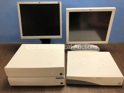 Job Lot Including 2 x Monitor Displays (1 x GE CDA19 and 1 x HP 1950g) and 3 x GE CIC Pro Units