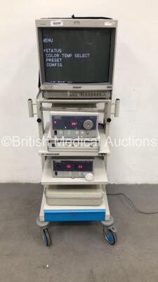 Storz Stack Trolley with Sony Trinitron Monitor, Storz 201320 20 Xenon 175 Light Source, DP Star Cam-R Camera Control Unit, Storz 2643115 20 hamou Micro-Hysteroflator (Powers Up) *S/N 2007763 / 3470-10853*