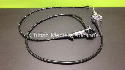 Olympus GIF XQ240 Video Gastroscope - Engineer's Report : Optics - Ok, Angulation - Not Reaching Specification - Spongy, Patient Tube - Indentations, Light Guide Tube - Ok, Light Transmission - Ok, Channel System - Ok, Leak Check - Ok - *S/N 2235159* **Mf