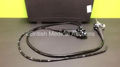 Olympus GIF XQ240 Video Gastroscope in Case - Engineer's Report : Optics - Ok, Angulation - Not Reaching Specification, Patient Tube - Ok, Light Guide Tube - Ok, Light Transmission - Ok, Channel System - Ok, Leak Check - Ok - *S/N 2236493* **Mfd 2002**