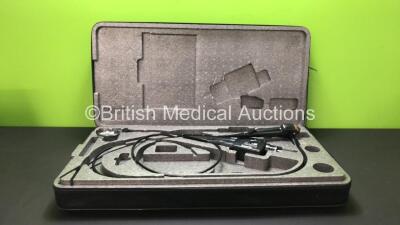 Fujinon EY-470S/B Video Cystoscope in Carry Case- Engineer's Report : Optics - Ok, Angulation - Ok, Patient Tube - Crush Marks, Light Guide Tube - Ok, Light Transmission - Ok, Channel System - Ok, Leak Check - Ok - *S/N 135A05 Mfd 2006*