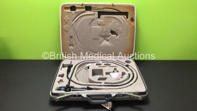 Olympus BF Type P20D Fiber Bronchoscope in Case *S/N 2001281 Mfd-1992* *Engineers Report: Optical System- One Broken Fibre, Angulation- Not Reaching Specification, Insertion Tube- Dull Sheath, Minor Kink, Light Transmission- Ok, Channels- Ok*