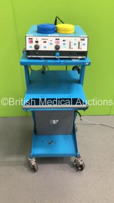 ValleyLab Force Argon II Electrosurgical Unit on Stand with 1 x Dual Footswitch 1 x Bipolar Dome Foot Switch (Powers Up with Error 90-See Photos) *SN G1D810U*