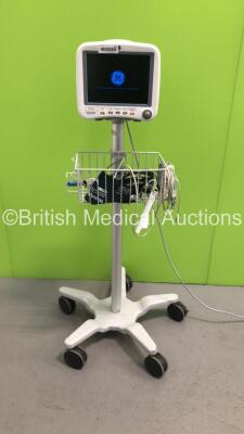 GE Dash 4000 Patient Monitor on Stand With SpO2,Temp/Co,NBP and ECG Options With Assorted leads (Powers Up)