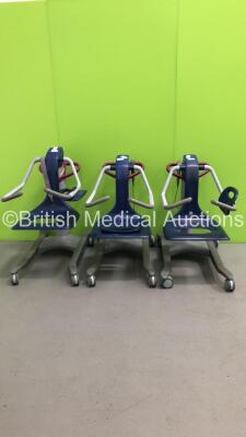 3 x Arjo Alenti Electric Patient Hoists with Controllers (Unable to Test Due to No Batteries) *SN SEE0739461/0903001282/0908000669*