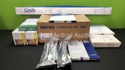 Job Lot of Consumables and 1 x Bilsom Audiology Headphones Including Fistula Needles (In Date) Nipro Sureflux -21L Hemodialyzer x 24 (Out of Date) Various Catheters and Mastoid Burrs