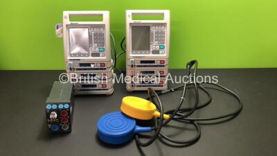 Mixed Lot Including 2 x Baxter Colleague 3 Infusion Pumps, 1 x Datex Ohmeda M-NESTPR Monitor Module and 1 x Electrosurgical Footswitch