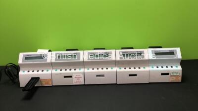 5 x Bayer Clinitek 50 Analyzers with 1 x AC Power Supply (All Power Up)