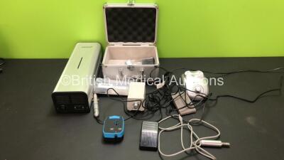 Mixed Lot Including 1 x Dental Spark DH6X-R Control Unit, 1 x Saeyang Microtech Combi 24 Unit with Footswitch and Handpiece in Case (Both Power Up)