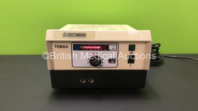 Eschmann TDB60 Electrosurgical Unit (Powers Up) *S/N NWL000254 / T6AB-6E-1243*