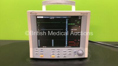 Datascope Passport 2 Patient Monitor Including ECG, SpO2, T1, NIBP and Printer Options (Powers Up)