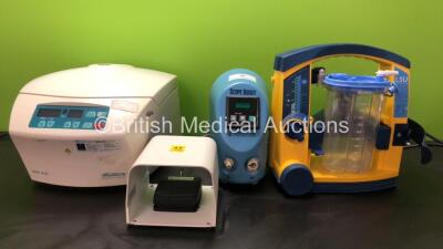 Mixed Lot Including 1 x LSU Suction Unit with Cup (Powers Up) 1 x Hettich EBA 270 Centrifuge (No Power) 1 x Scope Buddy ECA-100G Endoscope Flushing Aid (Untested Due to No Power Supply) 1 x Miscellaneous Footswitch