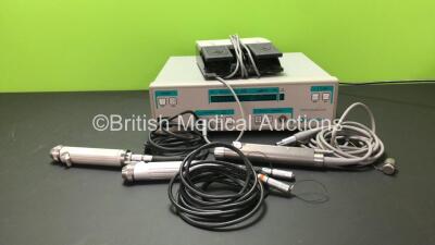 Linvatec APEX Universal Drive Console with 1 x Footswitch, 1 x Apex C9820 Handpiece, 1 x Arthrex AR-8220 Handpiece and 1 x Arthrex 822OG Handpiece (No Power)