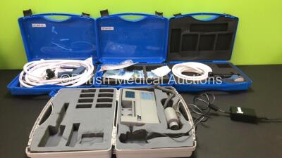 Mixed Lot Including 2 x Manujet III Jet Ventilation Catheters and 1 x Micro Lab Spirometer with 1 x AC Power Supply (Powers Up with Missing Printer Cover and Battery Cover)