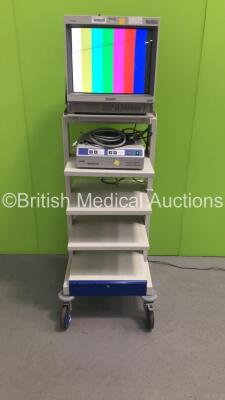 CTL Medical Stack Trolley with Sony Trinitron Monitor, Zeiss MediLive Advanced Digital Camera Control Unit and Cables (Powers Up) *C*