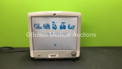 GE Carescape B650 Critical Care Monitor with 1 x GE Type E-PSMP-01 Module Including ECG, SpO2, T1, T2, P1, P2 and NIBP Options (Powers Up) *S/N SEW13317586HA / 311696 / 311767Mfd 2013*