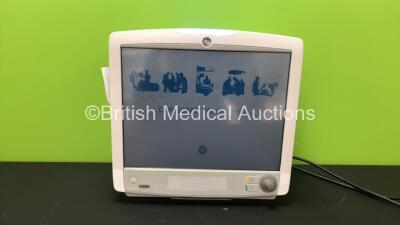 GE Carescape B650 Critical Care Monitor (Powers Up with Damaged Light-See Photo) *S/N 311760 / SEW13327724HA *Mfd 2013*