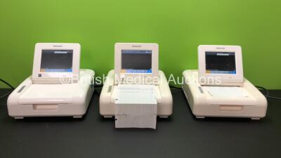 3 x Philips Avalon FM30 Fetal Monitors (All Power Up) *S/N DE53109082 / DE53104025 / DE53108542*