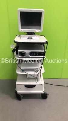 Laryngograph Stack Trolley with Monitor, Perkin Elmer Cermax Xenon Fiber-Optic Light Source, Laryngograph LXC-2010 Digital Video Camera Control Unit and Camera Head (Powers Up - HDD Removed) *09HXL3000D3452*