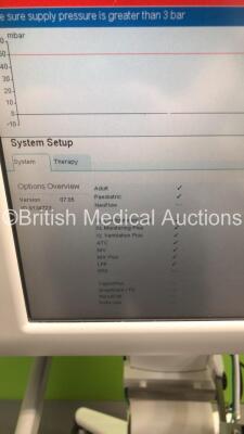 Drager Evita XL Ventilator Ref 8419601-04 Version 7.05 - Running Hours 48688 with Fisher & Paykel MR850AEK Respiratory Humidifier and Hoses on Stand (Powers Up) * SN ASAD-0034 * * Mfd 2009 * - 3