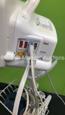 GE Dash 4000 Patient Monitor on Stand with BP,SpO2,Temp/CO,CO2,NBP,ECG Options and Assorted Leads (Powers Up) * Mfd 2009 * - 4