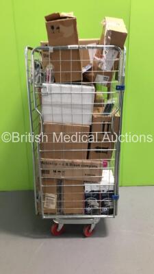 Cage of Consumables Including Fisher and Paykel Bi-Level CPAP System Hospital Masks, Saphena Medical Below Knee Anti-Embolism Stockings and Cordis Brite Tip Sheath Introducer (Cage Not Included - Out of Date)