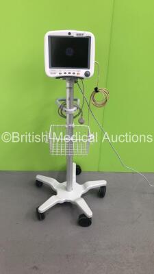 GE Dash 4000 Patient Monitor on Stand with BP,SpO2,Temp/CO,NBP and ECG Options and 1 x ECG Lead (Powers Up) * Mfd 2007 *