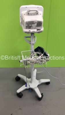 GE Dash 4000 Patient Monitor on Stand with SpO2,Temp/CO,NBP and ECG Options and Assorted Leads (Powers Up) - 6