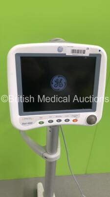 GE Dash 4000 Patient Monitor on Stand with SpO2,Temp/CO,NBP and ECG Options (Powers Up) * Mfd 2011 * - 2