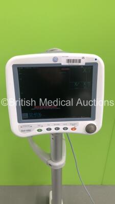 GE Dash 4000 Patient Monitor on Stand with SpO2,Temp/CO,NBP and ECG Options (Powers Up) * Mfd 2011 * - 4